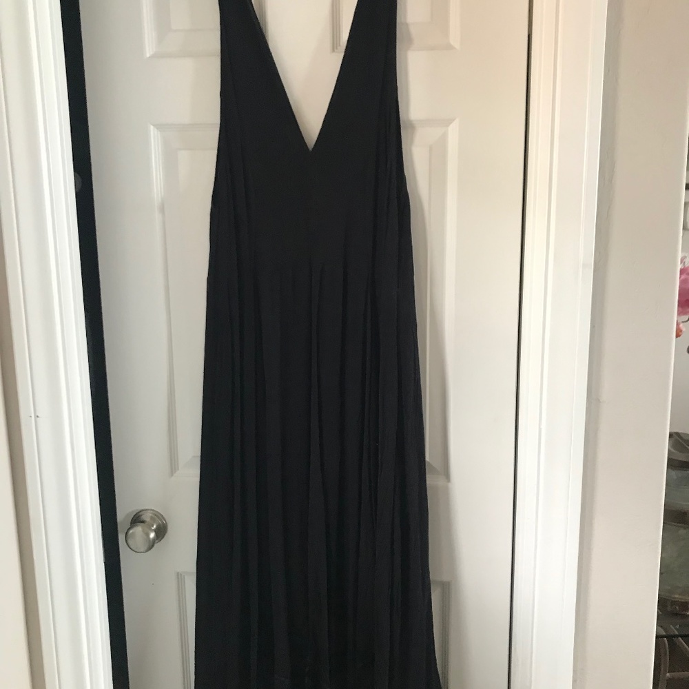 Free People black cotton maxi dress- M/L